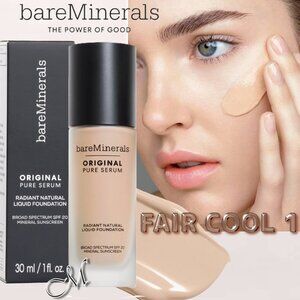 bareMinerals Original Serum Liquid Foundation* SPF 20 ~ FAIR COOL 1 ~ NIB 1oz